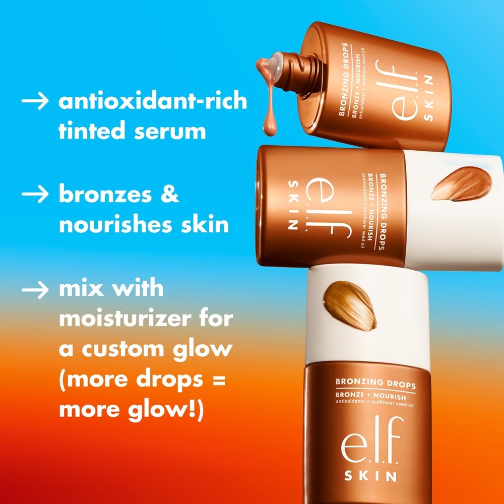 e.l.f. Nourishing tinted serum for a sun-kissed glow bundle of 2